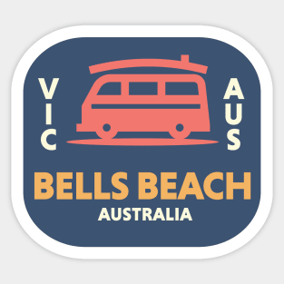 Retro Surfing Emblem Bells Beach, Australia // Vintage Surfing Badge Sticker